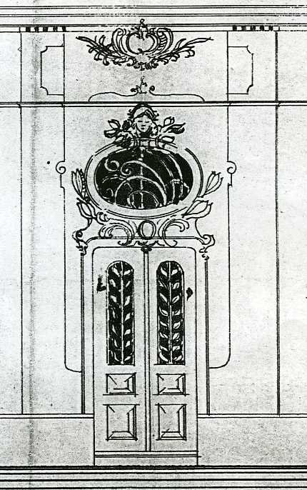 Secesní prvky vchodového prostoru v návrhu
